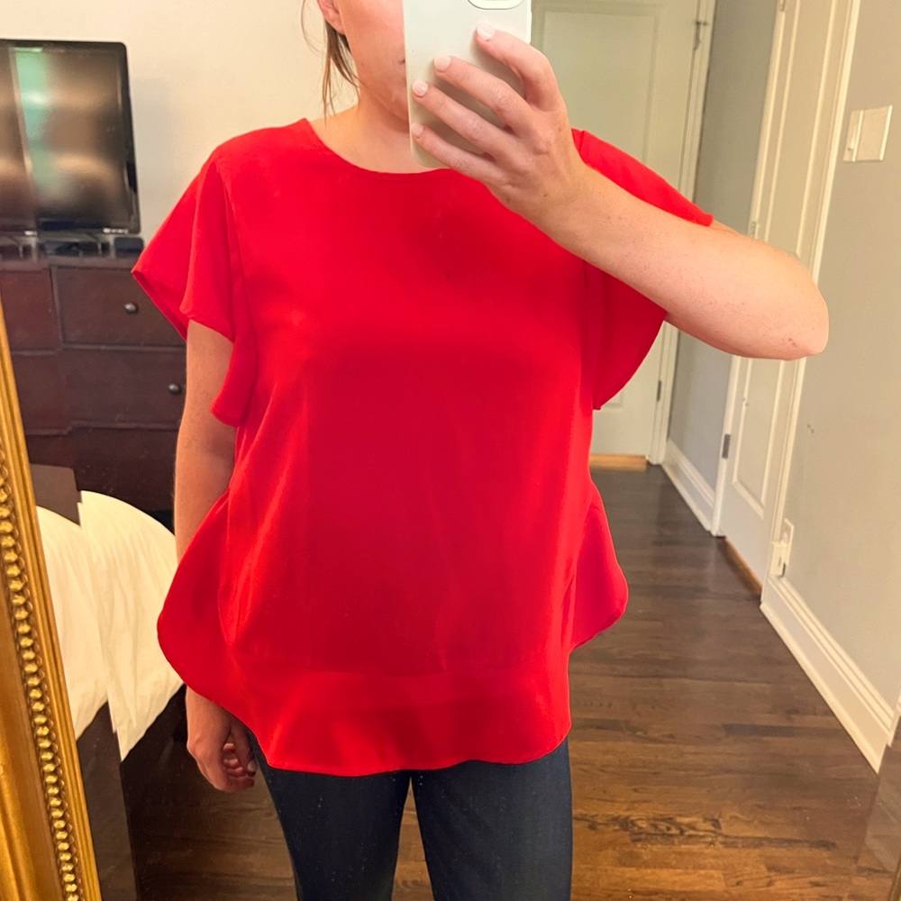 Halogen - red blouse sleeveless - S